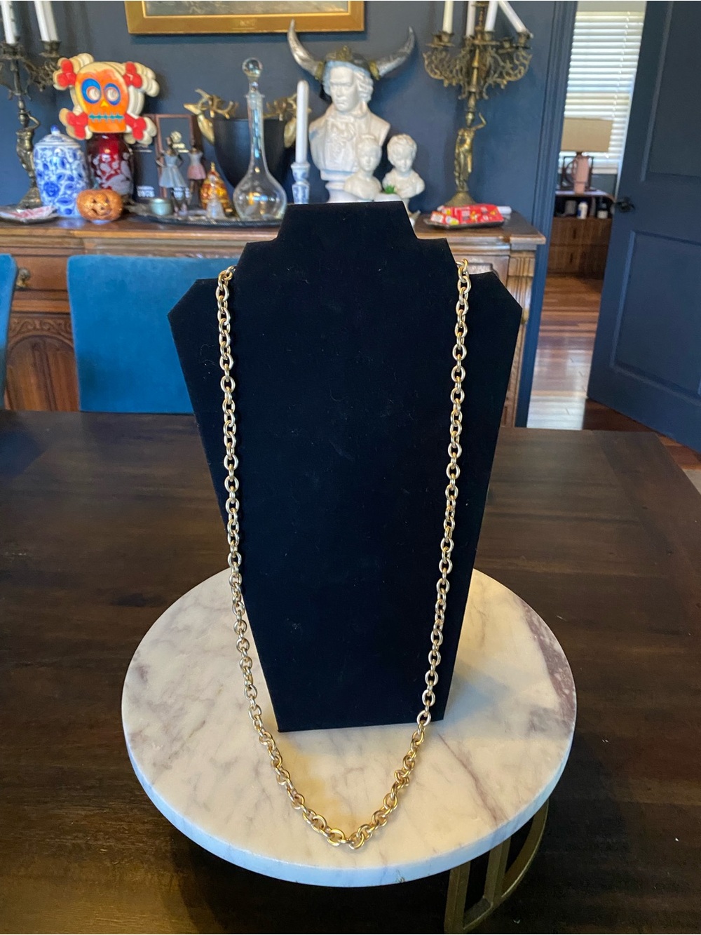 Extra Long Gold Chain Link Necklace - Women Jewelry